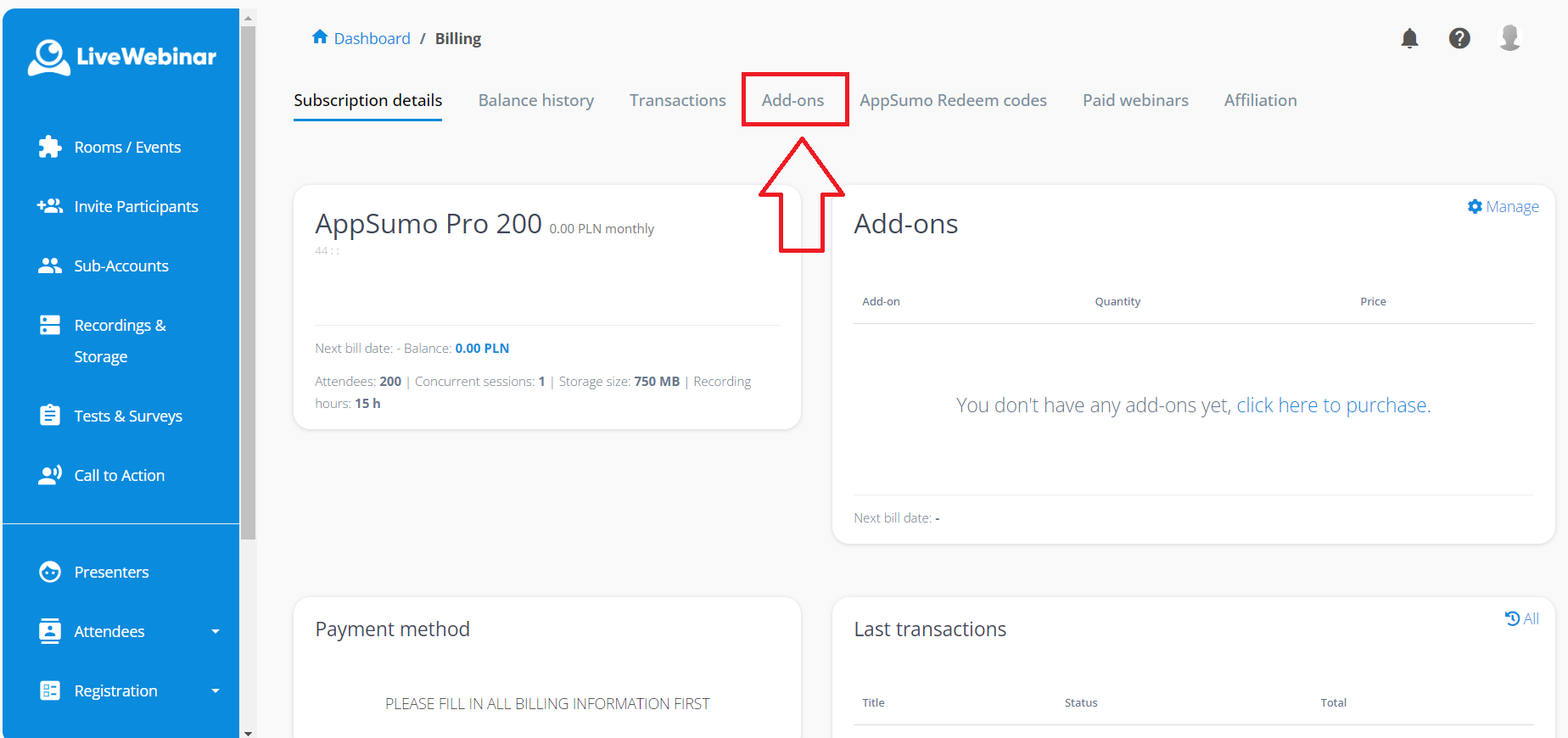 LiveWebinar interface