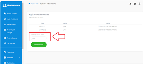 LiveWebinar dashboard