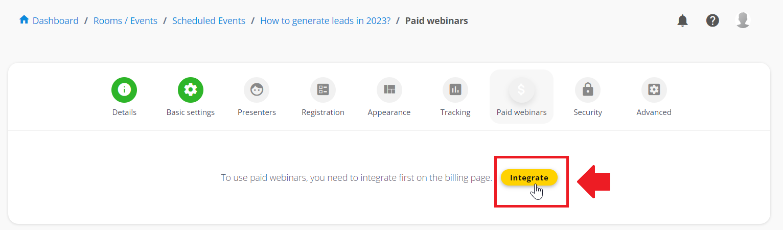 Livewebinar dashboard