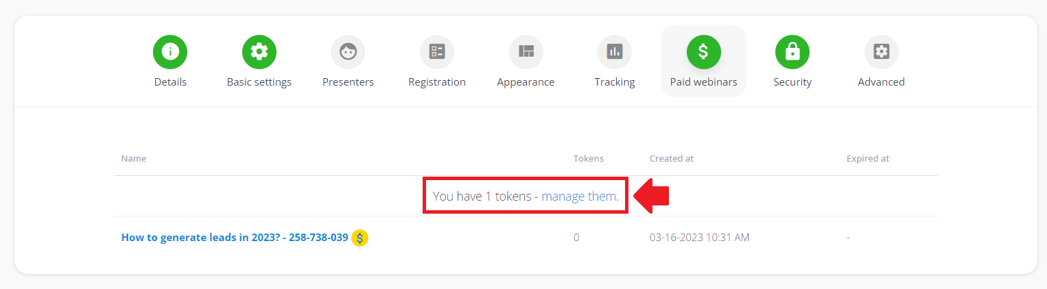 Livewebinar dashboard