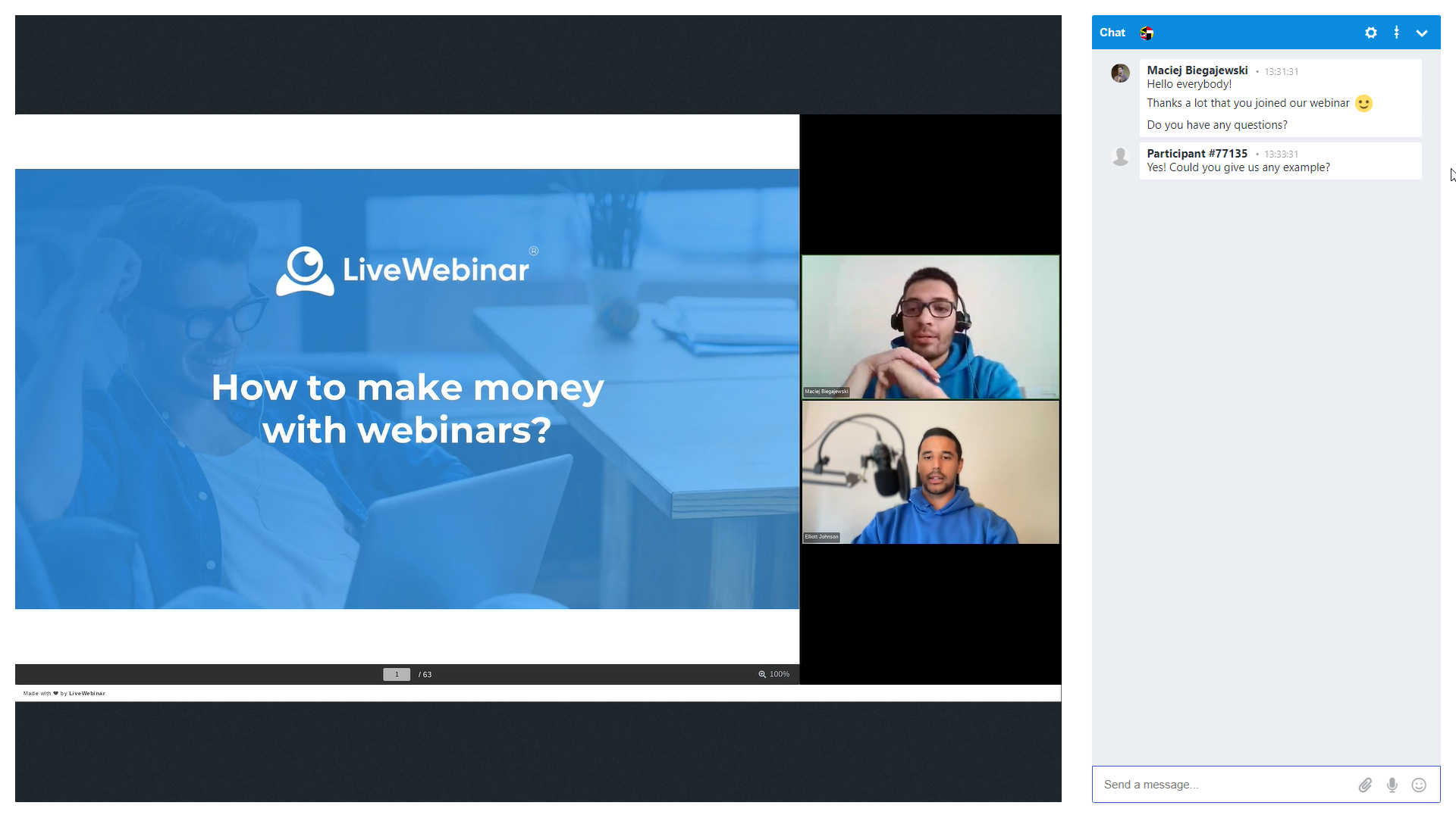 LiveWebinar dashboard