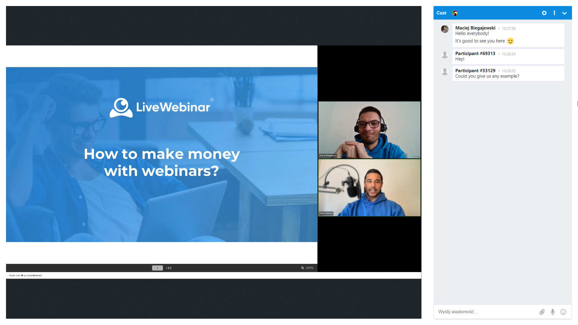 LiveWebinar dashboard
