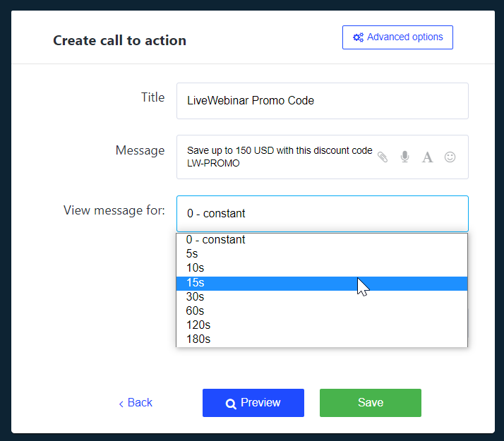 LiveWebinar interface