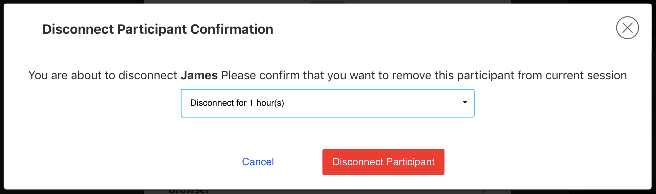 Disconnect participant