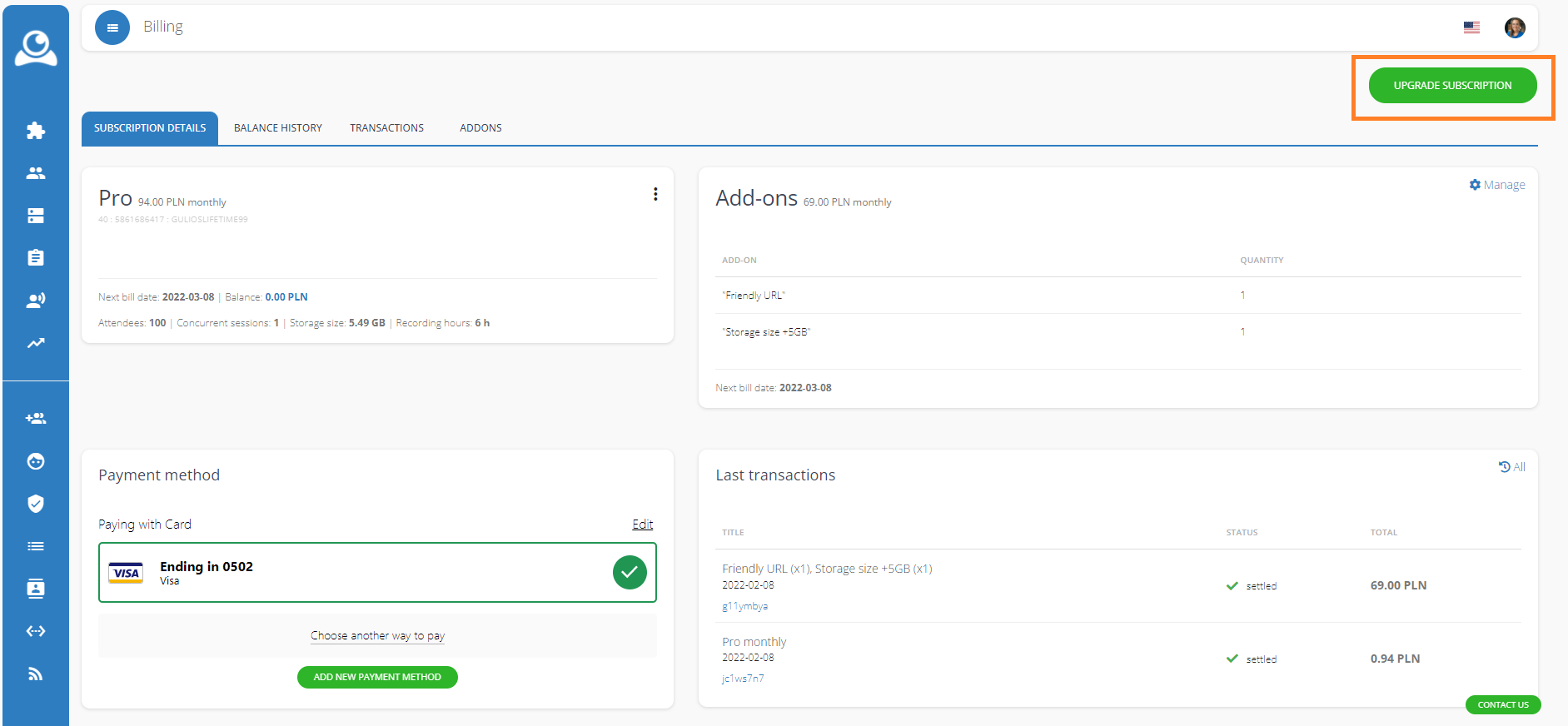 Upgrade your account