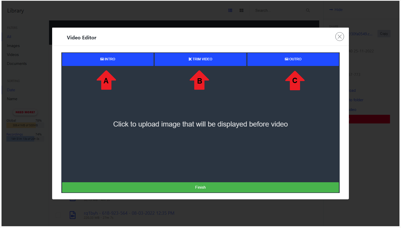 LiveWebinar dashboard