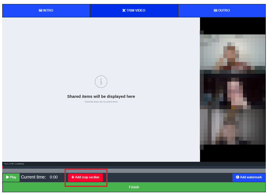 LiveWebinar dashboard