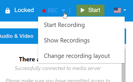 start recording livewebinar