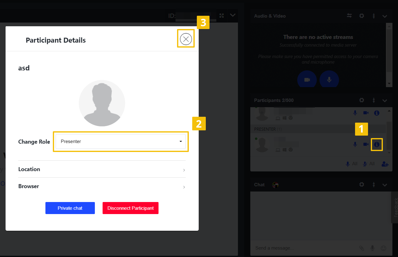 liveWebinar interface