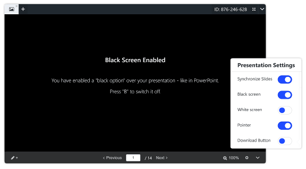 Black screen enabled - Webinar Presentation