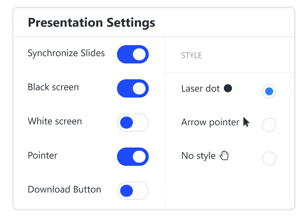 Webinar Presentation Settings