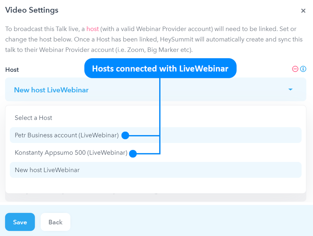 Nastavitev integracije Heysummit