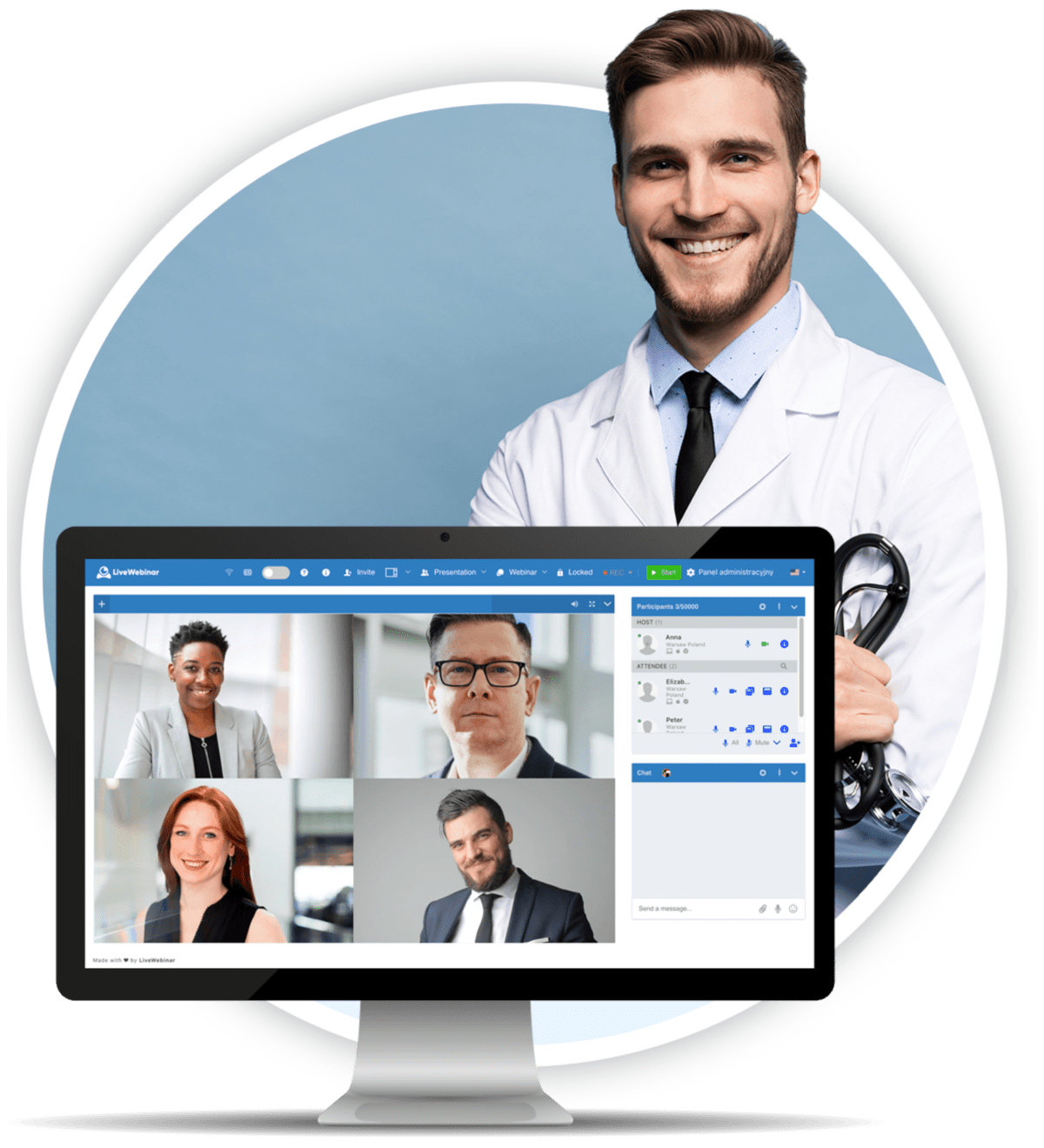 Remote healthcare and videoconferencing for medical industry 